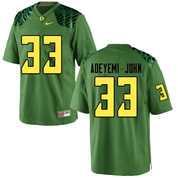 Men #33 Jordan Adeyemi-John Oregn Ducks College Football Jerseys Sale-Apple Green